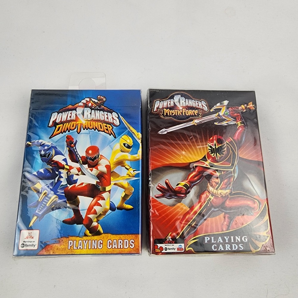 Vtg New Sealed 1994‎ Power Ranger Playing Cards Lot 2 Mystic Force Dinothunder